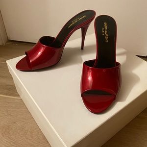 SOLD OUT Saint Laurent YSL La Patent Stiletto Mule Sandals 39